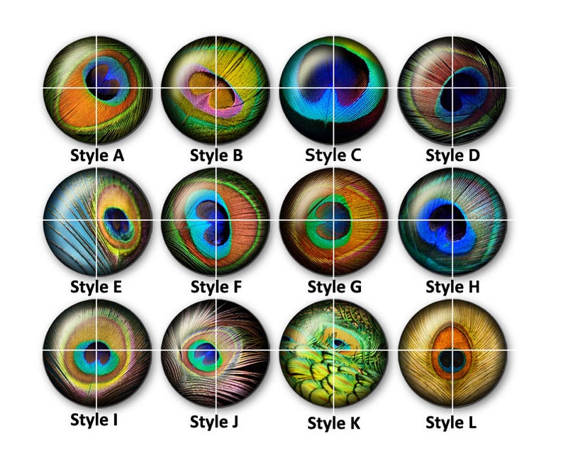 Peacock feather,Handmade Photo Glass Cabochon,Round cabochons,Cabs Cabochons,Image Glass Cabochon,glass cabochons,Dome cabochons