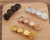 10pcs 12mm Brass Blank Hair Barrette, Hair Pin Findings, hair-clip barrettes, Hair Bezel Trays, Blank Hair Clip For Hair Accessories, 06896