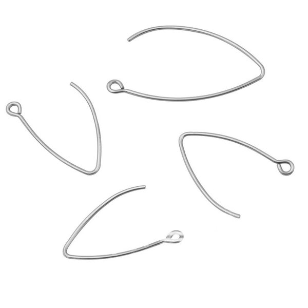 100pcs 0.8x30/0.8x40mm Stainless Steel French Hook Ear Wires Jewelry Finding Supplies, Ear Wire Earring Hooks,Hypoallergenic Earring Post