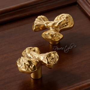 Tirador de armario de latón macizo con forma de arco: Tirador moderno para cómoda, herrajes para armarios, decoración de muebles.