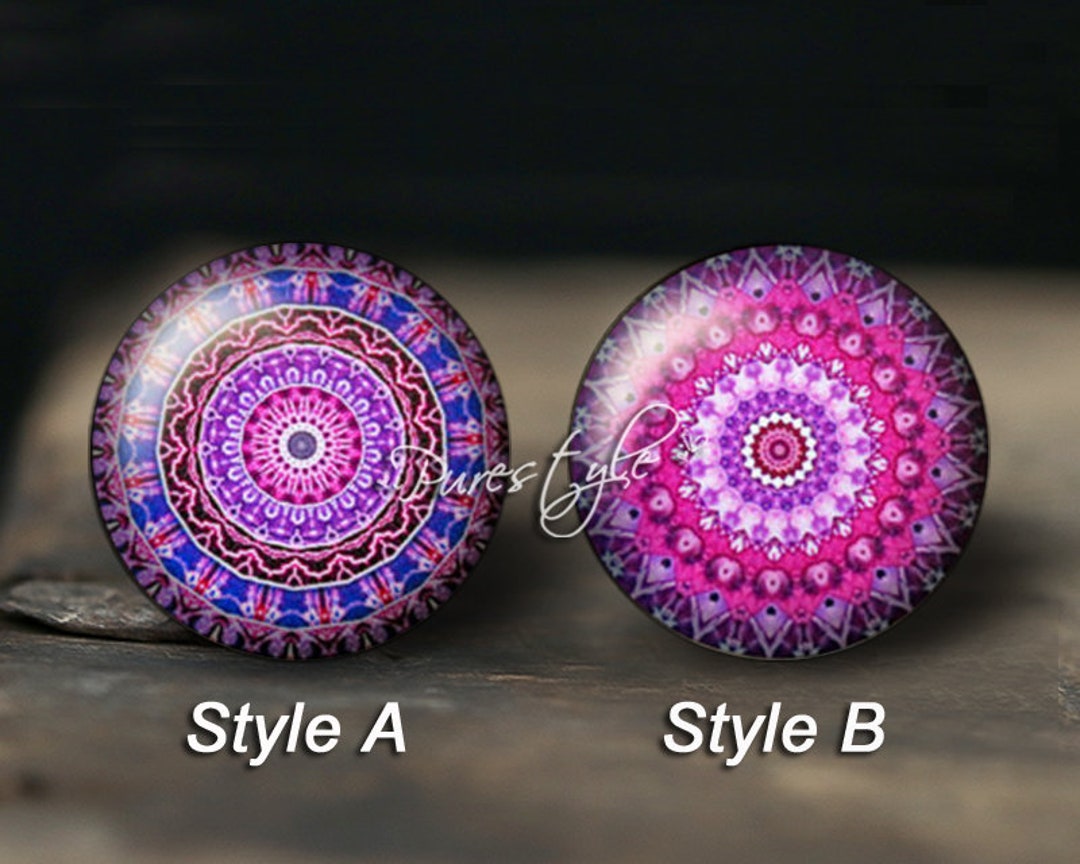 DOUSELLA 100 PCS Cabochons En Verre Kaléidoscope 25mm Cabochon