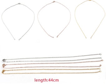 10pcs 1.5mm Stainless Steel Finished Necklace Chains -316L Link Chain Thin Necklaces -Handmade Chain- Lobster Claw Clasp -Jewelry Supplies