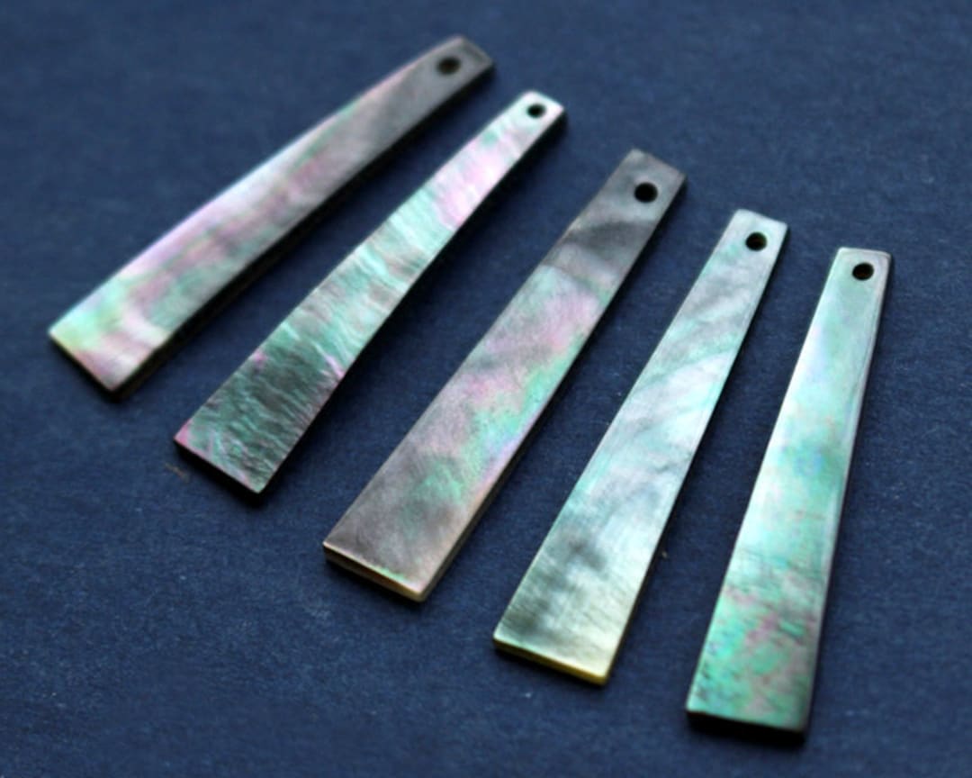 10pcs  Black Mother of Pearl Shell Trapezoid Charm Pendants, Natural Mother of Pearl Beads,  Mother of Pearl MOP, TR210