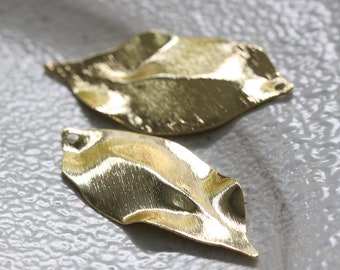 35.4x16mm High Quality Raw Brass Tree Leaves Charm Pendant- Raw Brass Leaf Shape Charms- Earring  Findings - Brass Base - DIY supplies,HT276