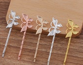 20pcs Hair Clips- Butterfly Bobby Hair Pins, Blank Hair Clip Barrette, Hair pin Blank ,Blank Hair Clip, DIY Accessory Jewellery Making, 7412
