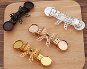 10pcs 12mm Brass Blank Hair Barrette, Hair Pin Findings, hair-clip barrettes, Hair Bezel Trays, Blank Hair Clip For Hair Accessories, 06898