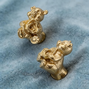 Bear massiv mässingsskåpsknopp: Modern byråhandtag, skåpbeslag, möbelinredning