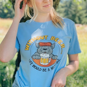 Vintage Beer Tee / 1986 / Without Beer Life Would Be A Mistake image 1