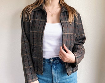 Vintage Wool Blend Bomber Jacket