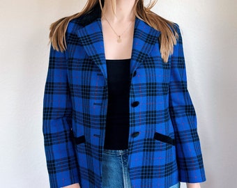 Vintage Pendleton Woolen Mills Blue Plaid Blazer