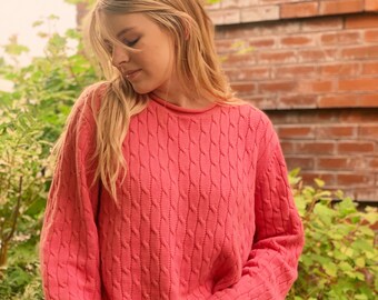 Vintage Pink Sweater / Pull Over Sweater / Karen Scott