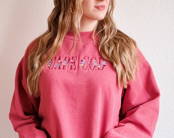 Vintage Cape Cod Pink Embroidered Sweatshirt