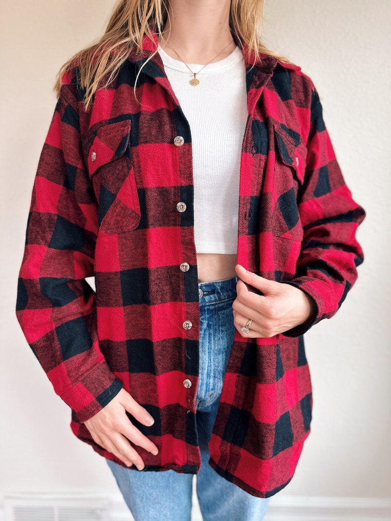 Vintage Buffalo Checkered Plaid Button Up image 1