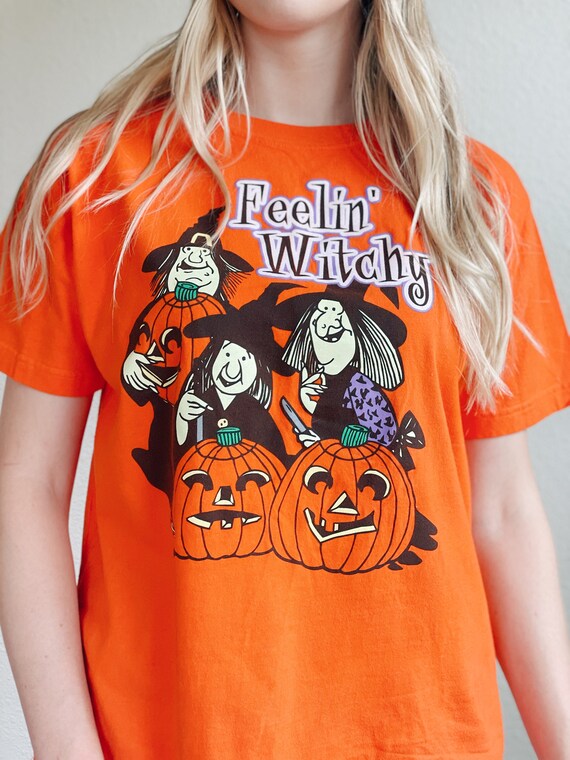 Vintage Halloween Witch Tee Shirt - Gem