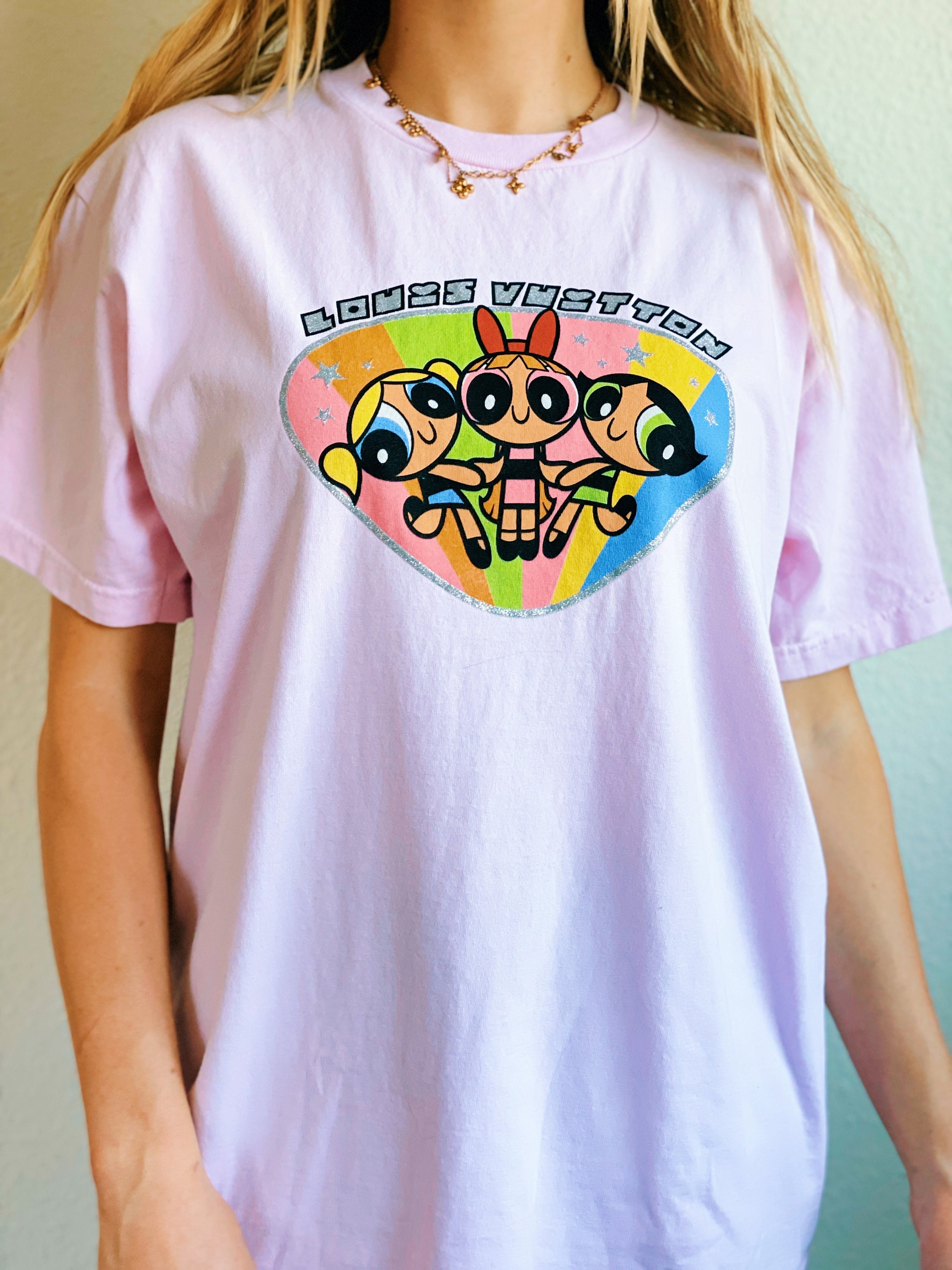 Mega Yacht Power Puff Girls Louis V Pink Tee Shirt Etsy