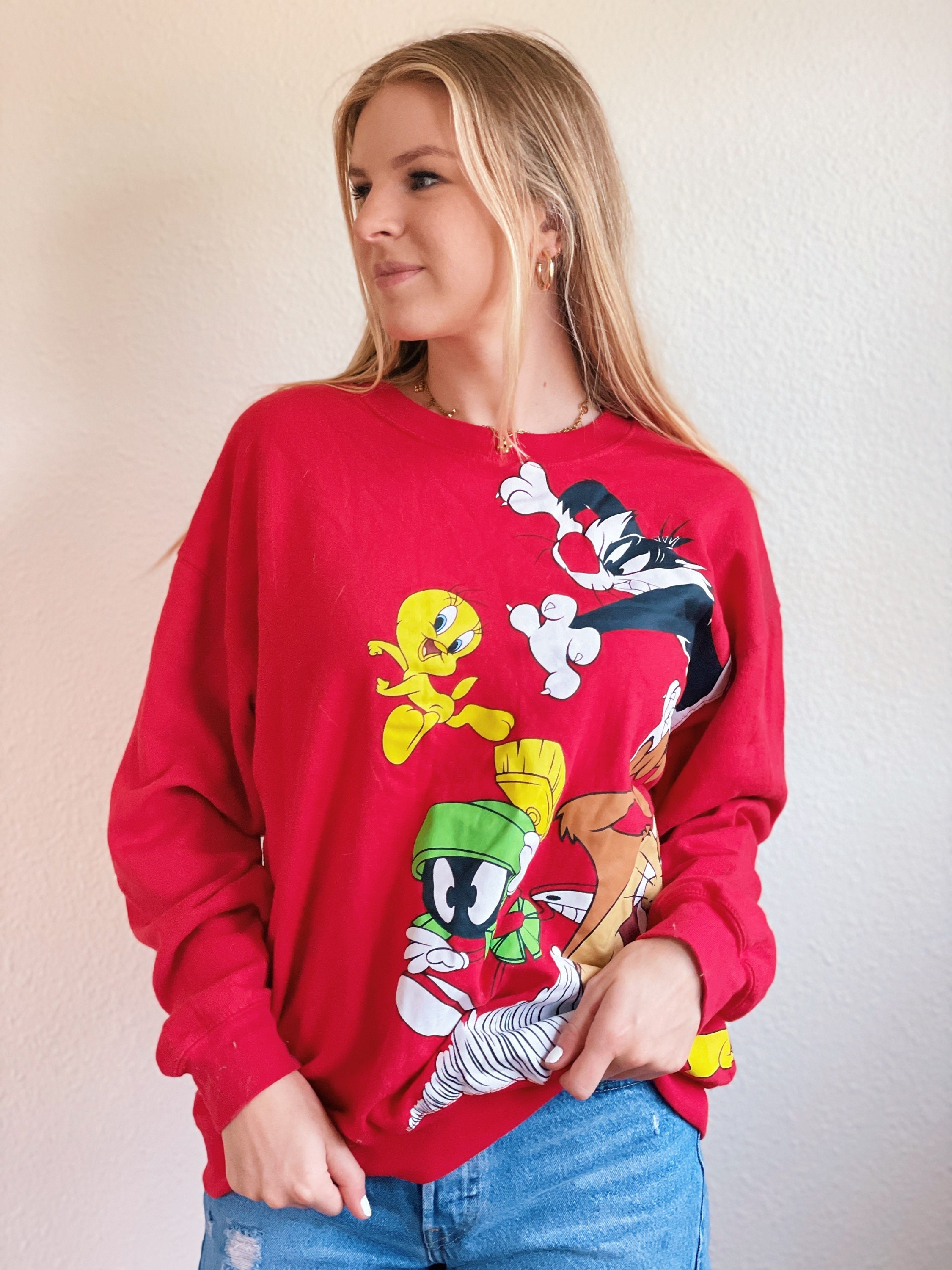 Vintage Looney Tunes Graphic Sweatshirt Etsy