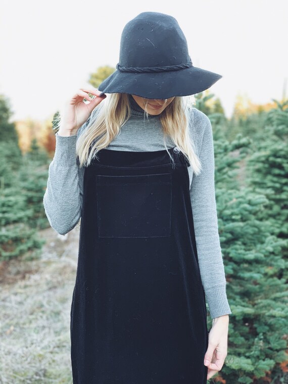 black velvet jumper dress