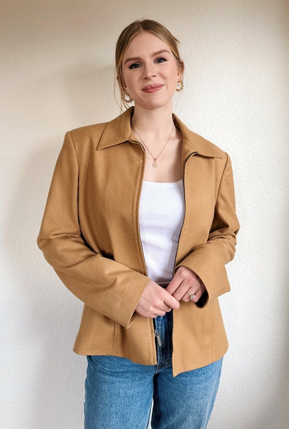 Vintage Wool Gold Tan Jacket Blazer