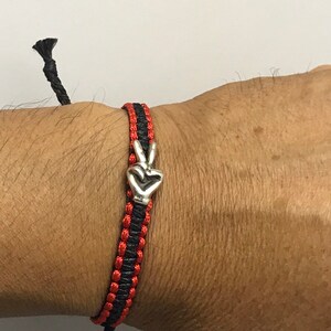 Sterling Silver Victory Sign Bracelet: Braided Nylon Friendship Jewelry