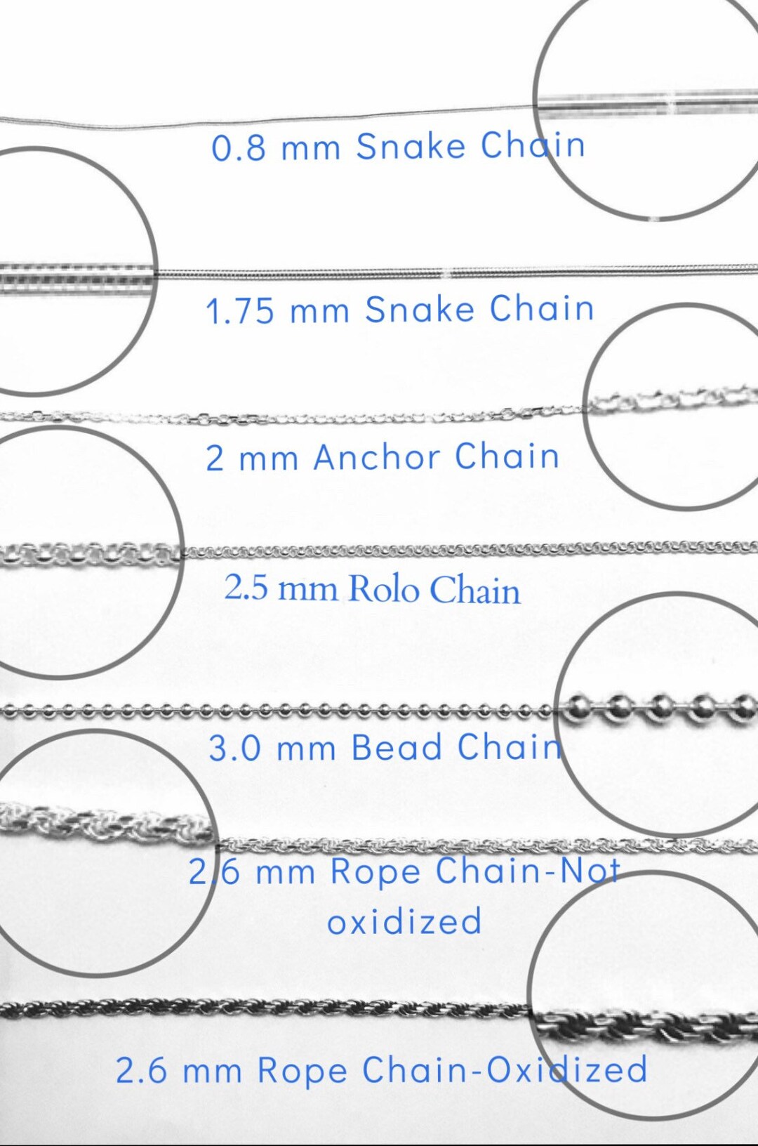 925 Sterling Silver Chains, Various Styles and Different Thickness. - Etsy