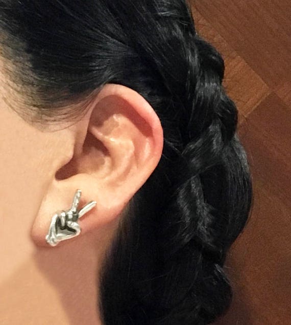 Orecchini a perno uccellino con quarzo rosa naturale, in argento 925 rodiato