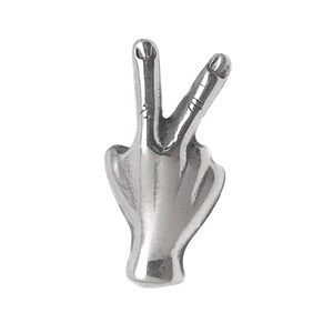 Sterling Silver Peace Sign Earrings: Handcrafted Victory Jewelry
