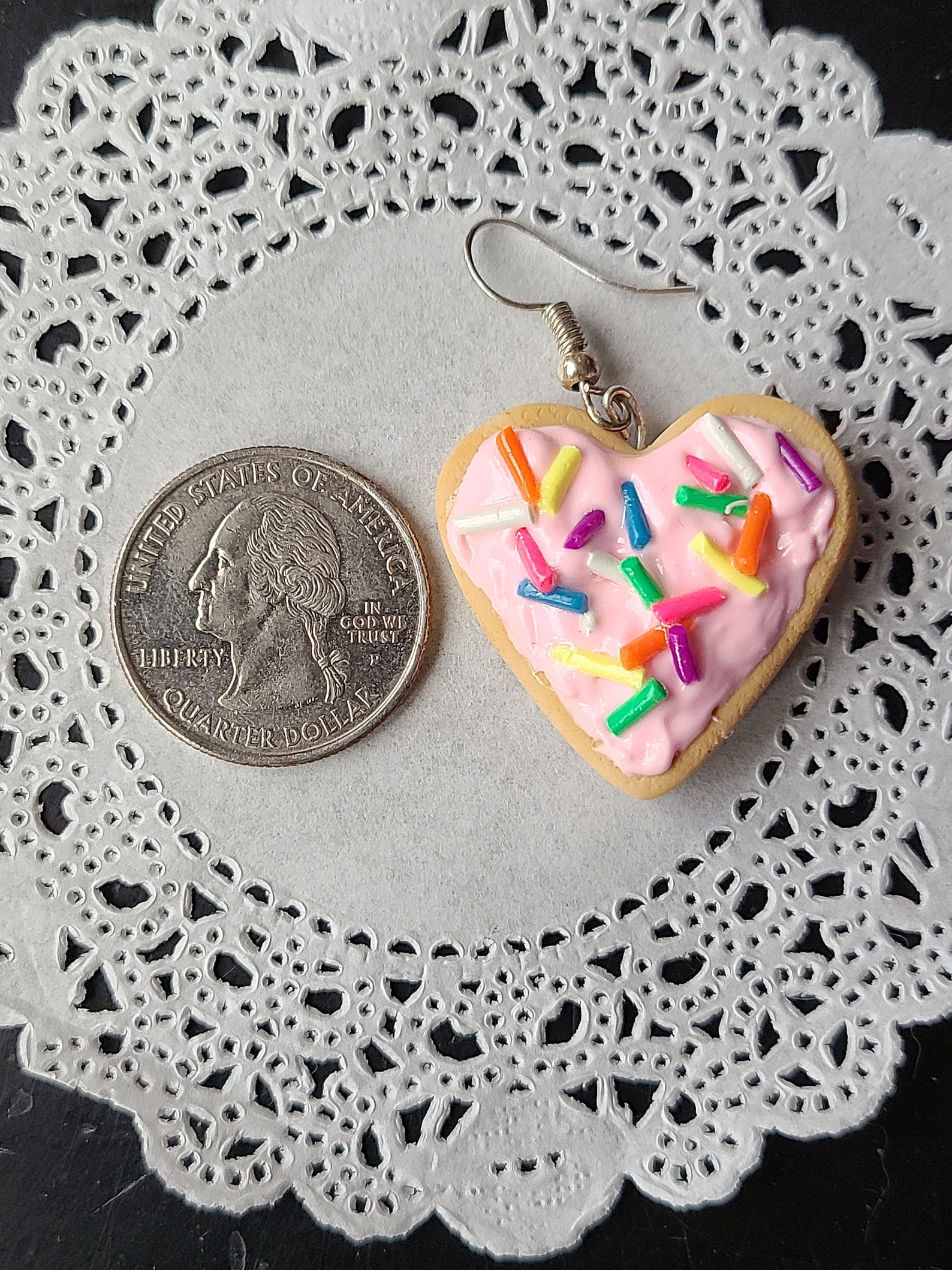Pink Frosted Cookie Earringssugar Cookie Earringscookie Etsy