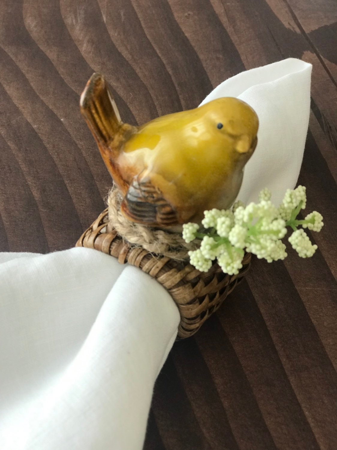 Porcelain Bird Napkin Ring