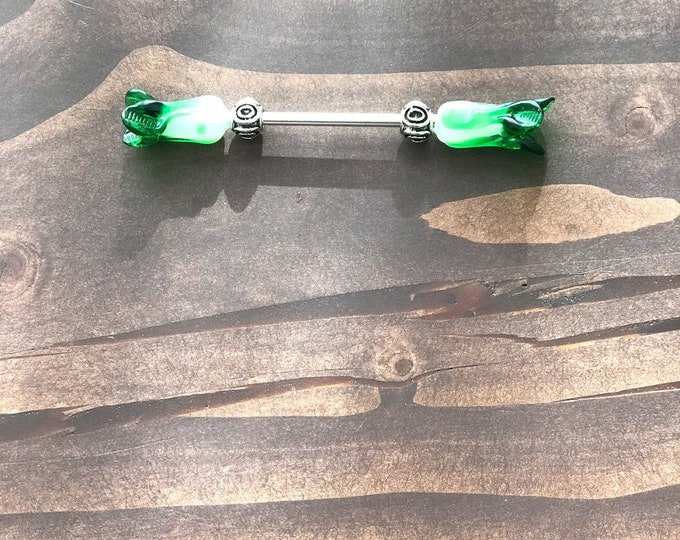 Crystal Green Flower Knife Rest
