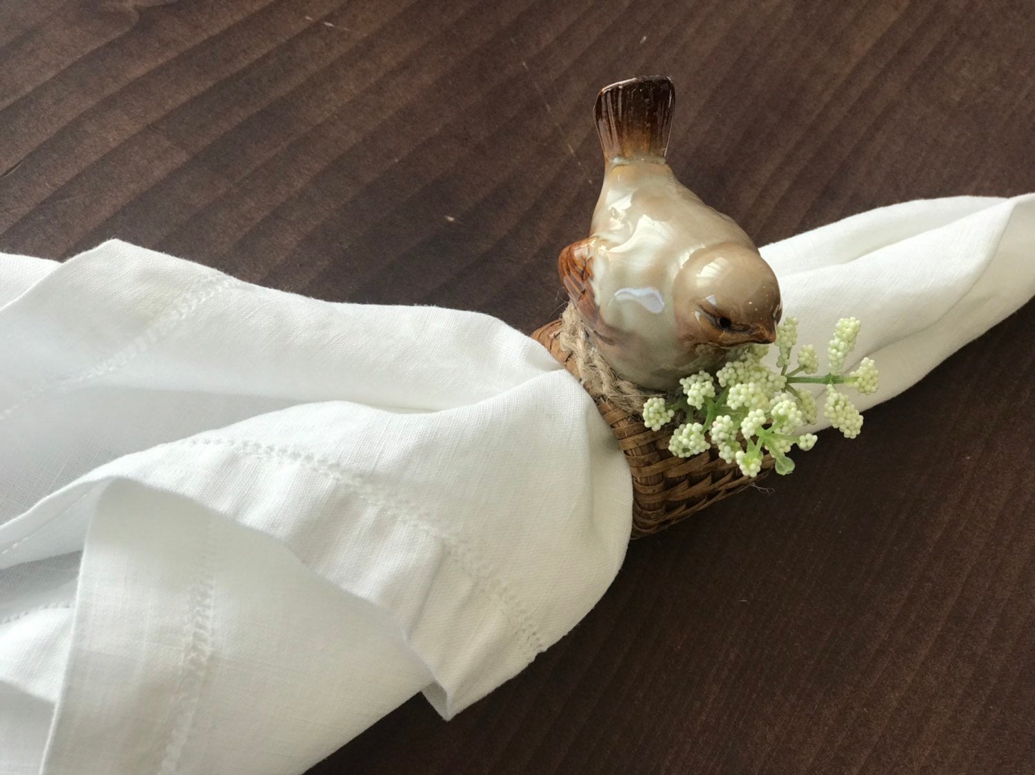Porcelain Bird Napkin Ring