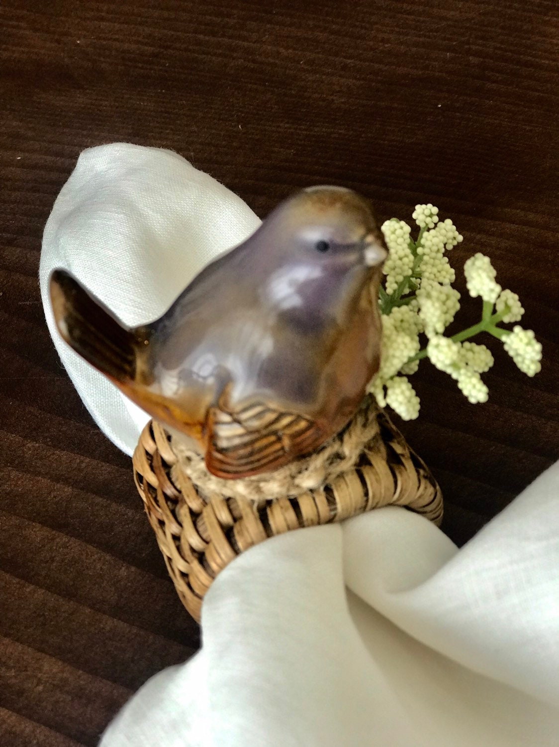 Porcelain Bird Napkin Ring