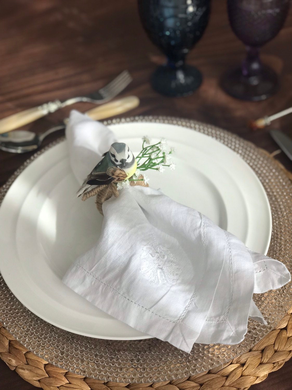 Blue Birds Napkin Ring
