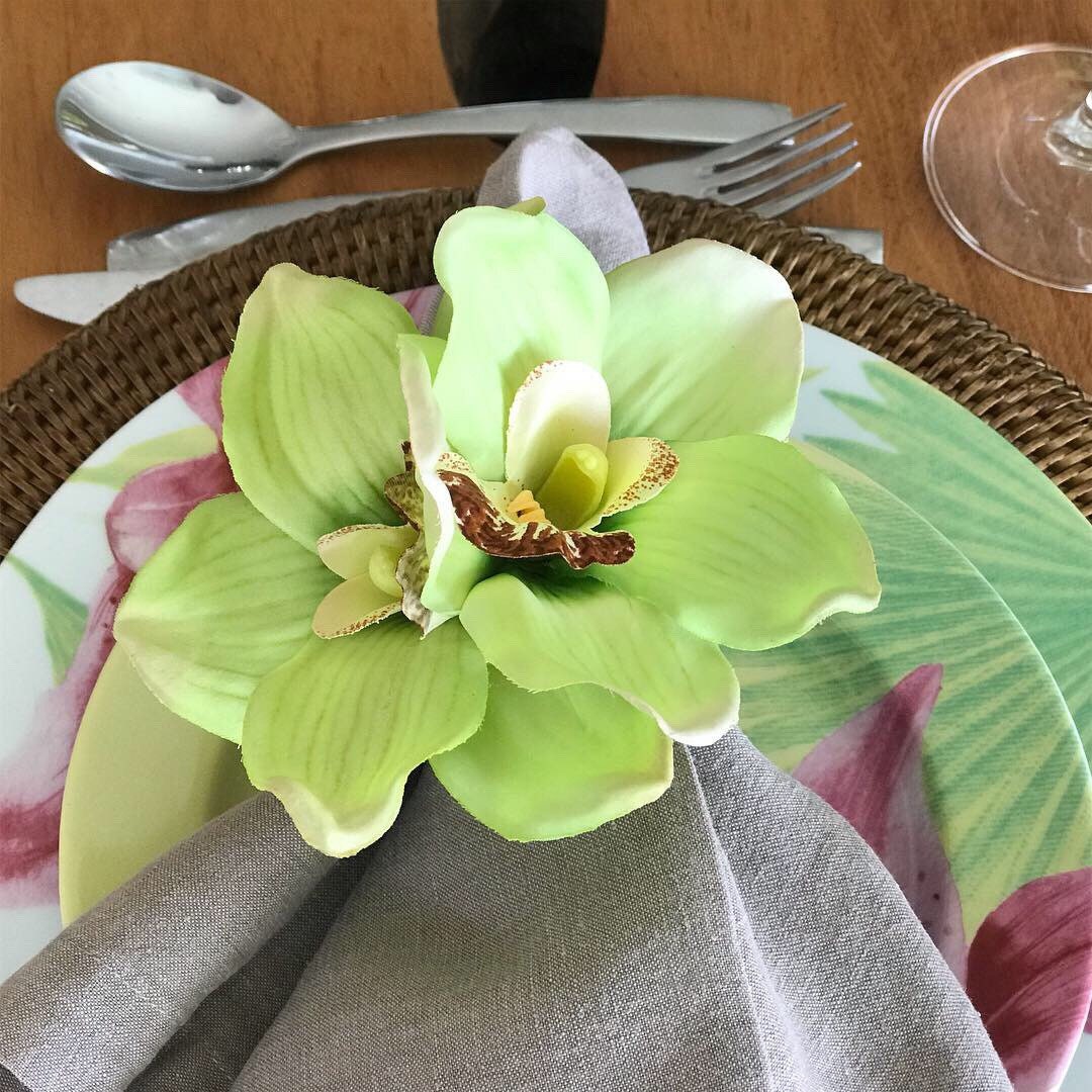 Orchid ( green) Flower Napkin Ring