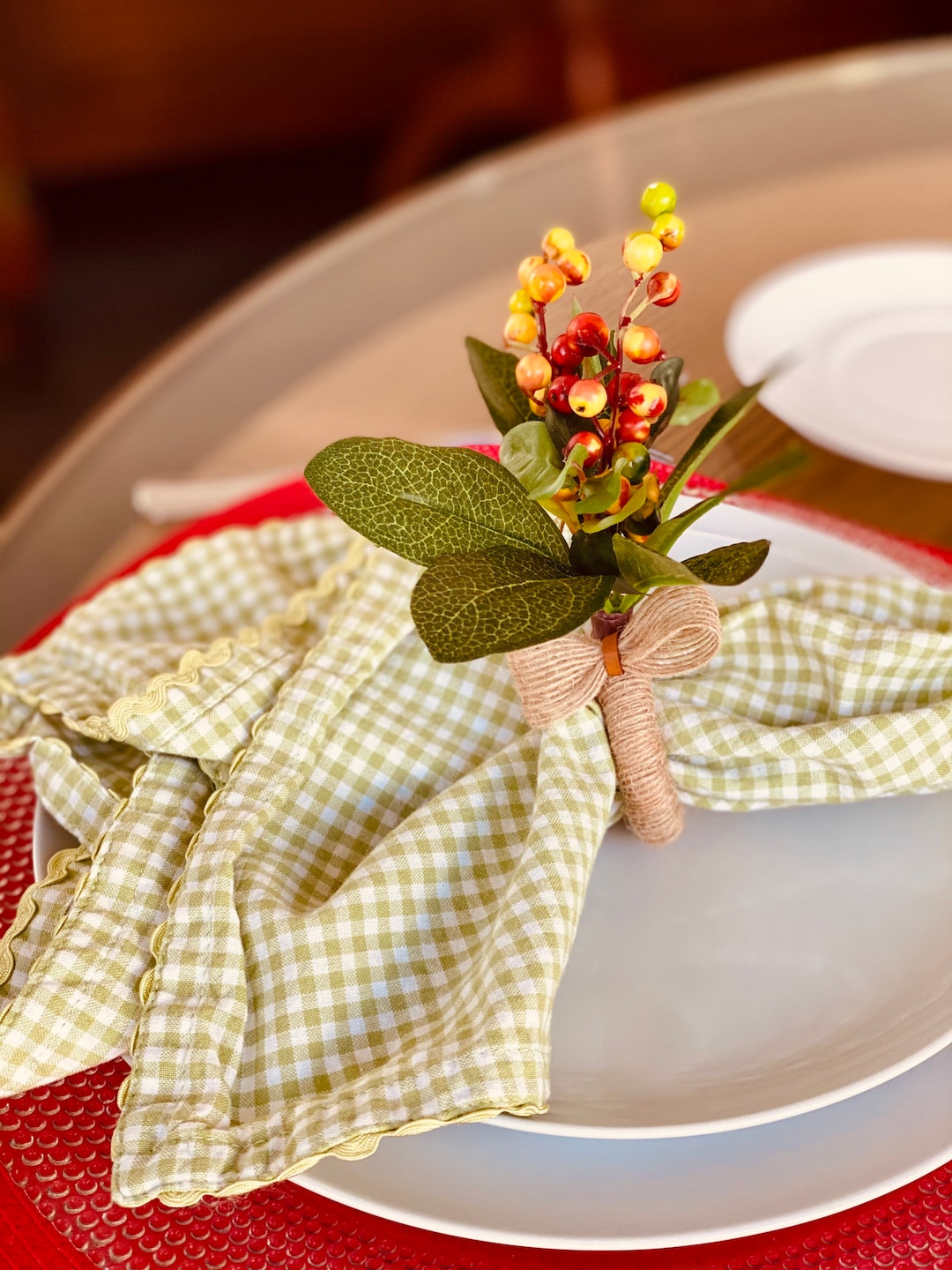 Green Napkin Ring Etsy