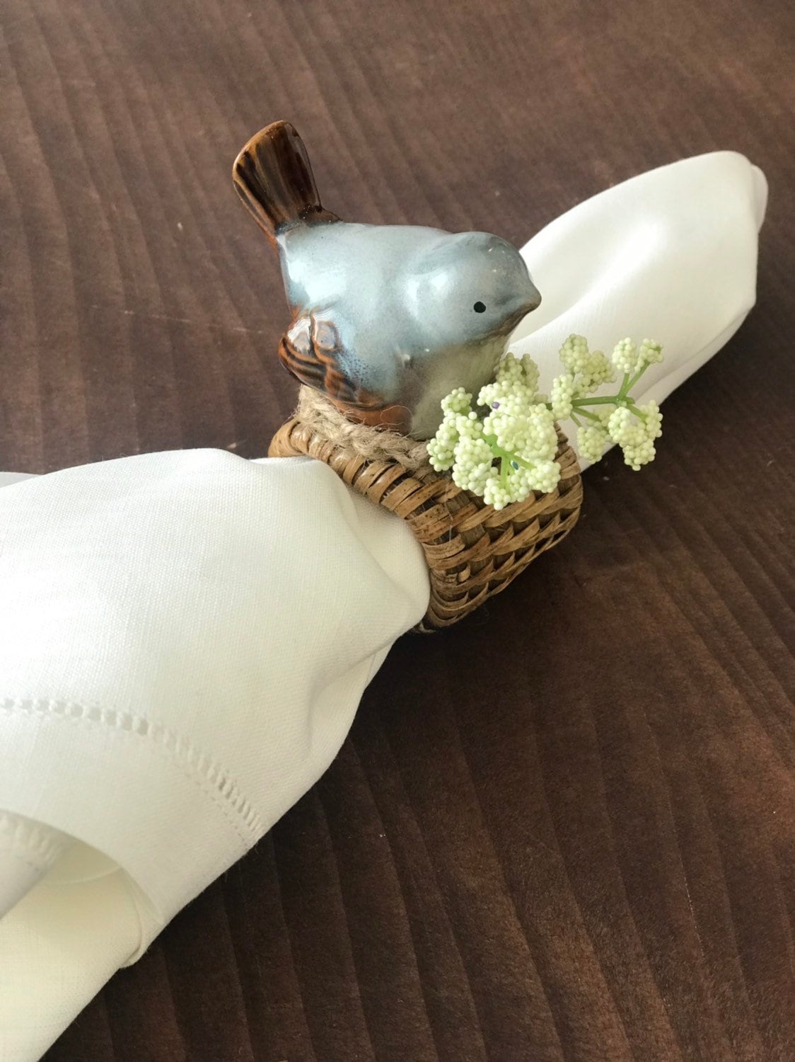 Porcelain Bird Napkin Ring