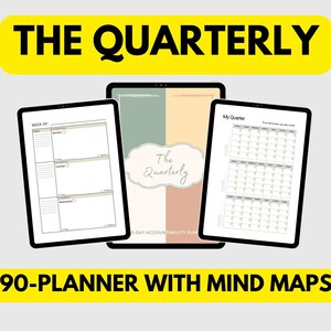 Kwartaalplanner, 3 maanden planner 2023, verantwoording digitaal afdrukbaar, Colla notities, Notability mindmaps A4 Amerikaanse brief voor familie, kinderen