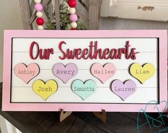 Personalized Sweetheart Wood Sign, Nana's Sweethearts, Grandma Valentine sign, Valentine family sign, Grandma's sweethearts