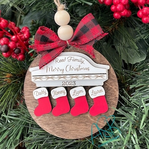 Family Stocking Ornament, 2023 Stocking Ornament, Personalized Family Stocking Ornament