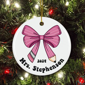 Teacher Ornament, Personalized Gift for Teacher, Ceramic Teacher Ornament, Christmas Gift for Teacher, Custom Ornament for Teacher