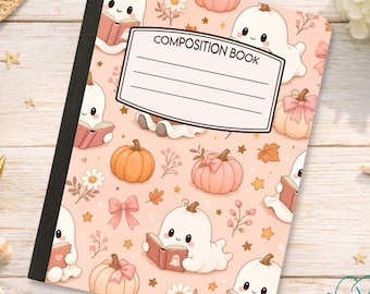 Personalized Composition Notebook Cover, Cute Pumpkins, Peel & Stick Composition Book Cover, Pretty Composition Notebook