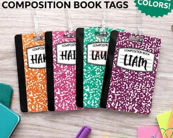 Personalized Backpack name tag, Luggage tag, Bag tag, Back to school tag, Composition Book Tag, Teacher Tag, Student Tag, Kid's bag tag