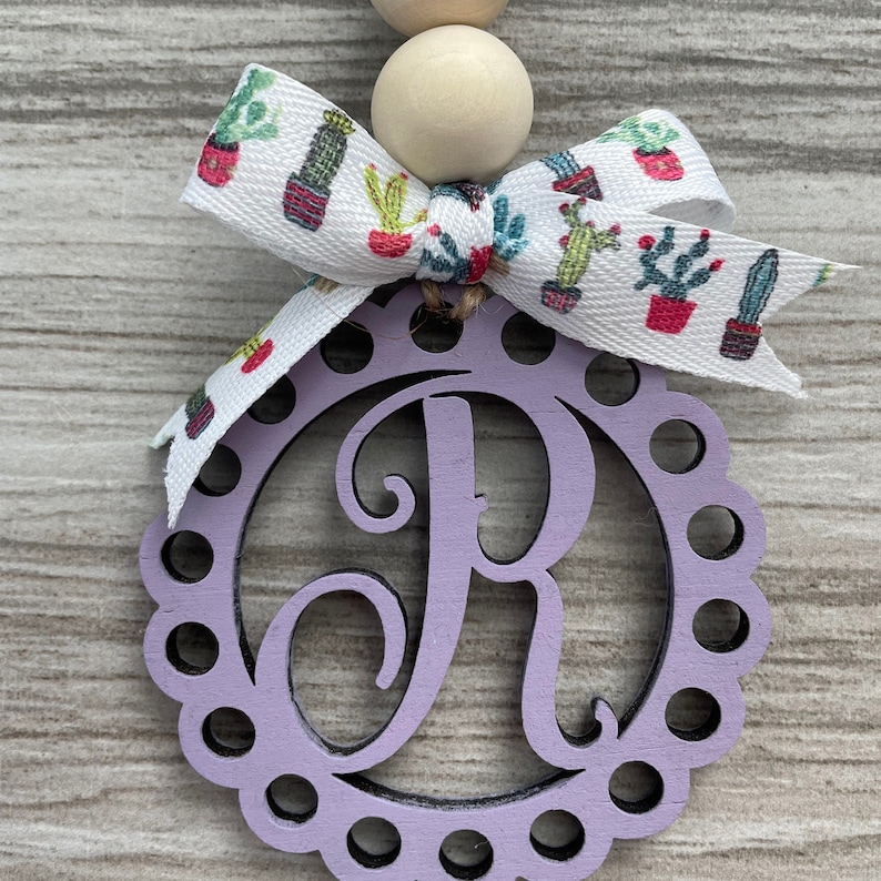 Car Charm Monogram Rear View Mirror Car Decor Baseball Mom Etsy