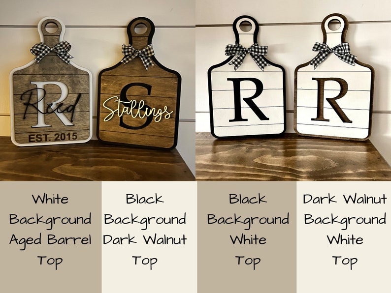Decorative Cutting Board, Farmhouse Decor, Initial and Last Name, Established Date