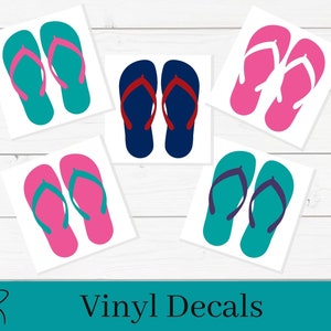 Flip Flops Vinyl Decal | Water Bottle Decal | Mug Decal | Car decal | Laptop Decal | Summer fun