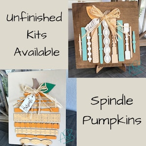 Spindle pumpkin DIY kit, Fall pumpkins, Tall spindle pumpkin, Short spindle pumpkin