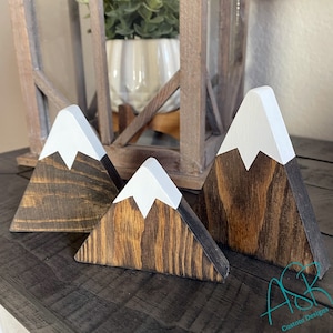 Mountain Shelf Sitters, Wooden mountains, Minimalist decor,