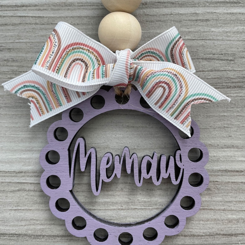 Car Charm Monogram Rear View Mirror Car Decor Baseball Mom Etsy