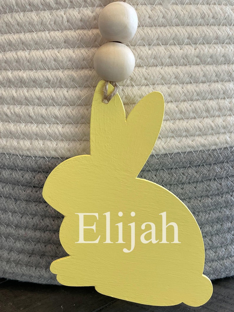 Personalized Bunny Easter Tags Wood Tags Gift Tags Easter Etsy