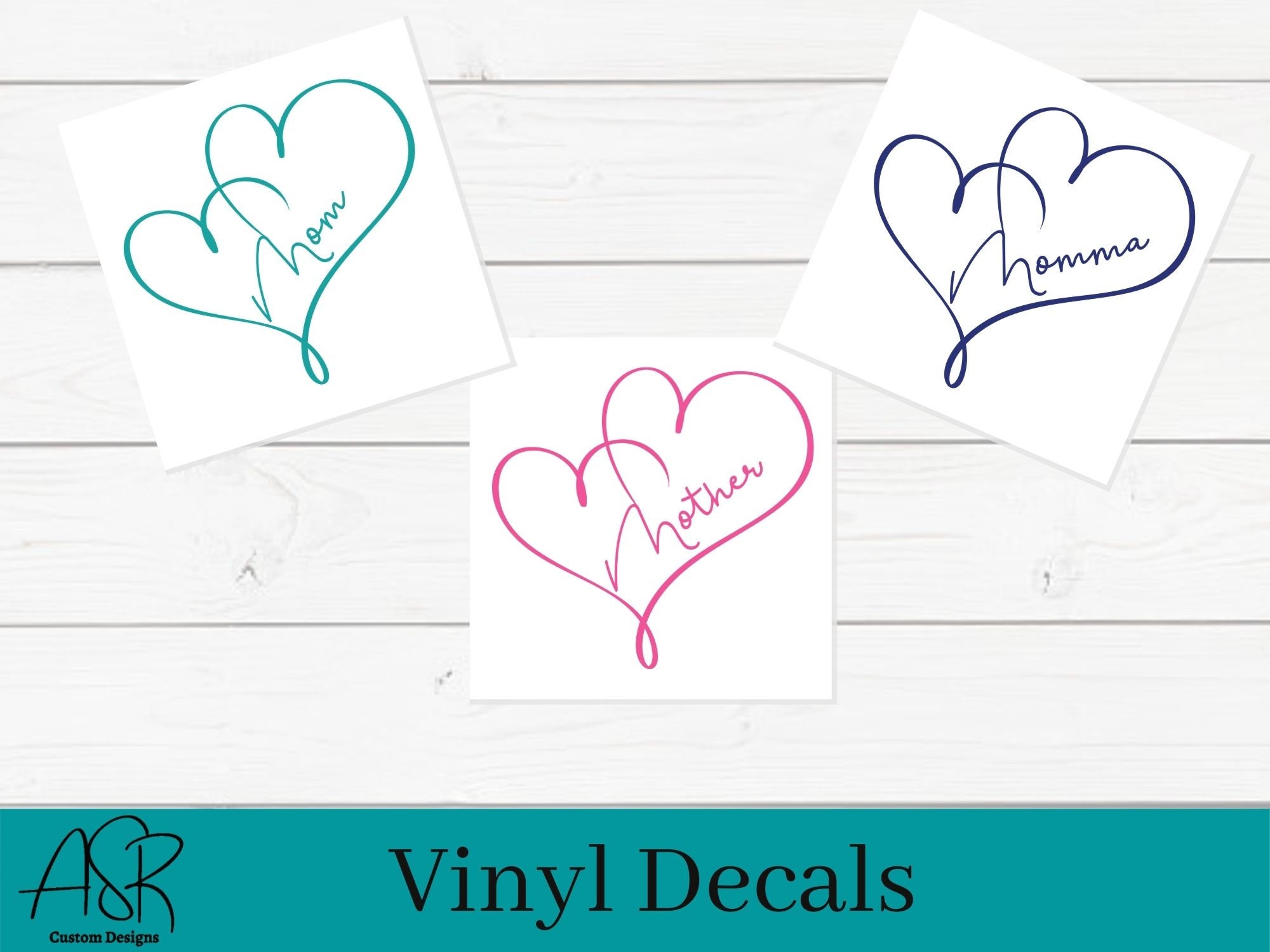 Mom With Heart Vinyl Decal Momma Decal Mother Cup Decal | Etsy