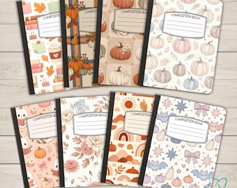 Fall Personalized Composition Notebook Cover, Peel & Stick Composition Book Cover, Pretty Composition Notebook, Matte Vinyl Stickers